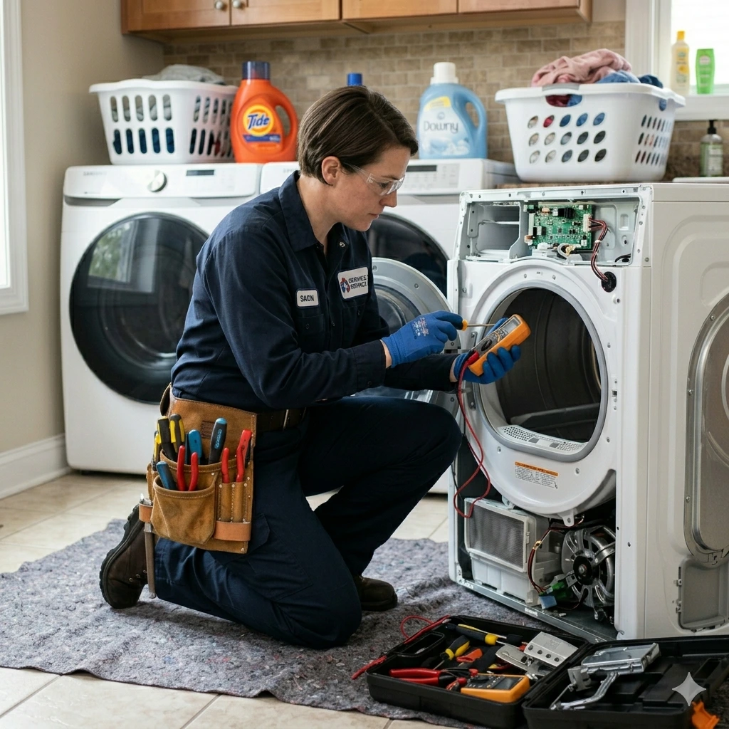 Tumble dryer repair London engineer fixing appliance